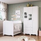 Quarto De Bebê Com Guarda Roupa 3 Portas Com Janelas E Berço