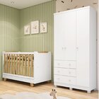 Quarto De Bebê Com Guarda-roupa 3 Portas E Berço 4 Em 1 Minic