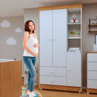 Quarto De Bebê Com Guarda Roupa 3 Portas E Cômoda Mdf Lia Tig