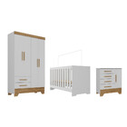 Quarto De Bebê Com Guarda Roupa 4 Portas 2 Gavetas Cômoda 4 G