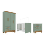 Quarto De Bebê Com Guarda Roupa 4 Portas 2 Gavetas Cômoda 4 G