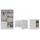 Quarto De Bebê Com Guarda Roupa 4 Portas 3 Gavetas Cômoda 4 G