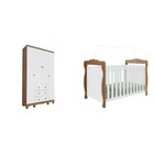 Quarto De Bebê Com Guarda Roupa 4 Portas 3 Gavetas E Berço Ni