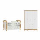 Quarto De Bebê Com Guarda-roupa 4 Portas E Berço Minicama 100