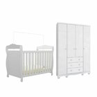 Quarto De Bebê Com Guarda-roupa 4 Portas E Berço Minicama 100