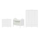 Quarto De Bebê Com Guarda-roupa Cômoda E Berço Com Capitonê 1