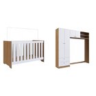 Quarto De Bebê Com Guarda-roupa E Berço 3 Em 1 Com Colchão  N