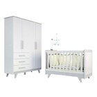 Quarto De Bebê Com Guarda Roupa E Berço Com Capitonê Retrô Jo