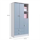 Quarto De Bebê Com Guarda-roupa E Cômoda Arco-íris Branco/azul