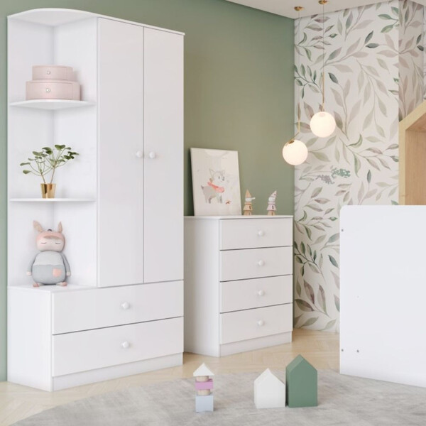 Quarto De Bebê Com Guarda Roupa E Cômoda Labirinto Henn
