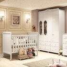 Quarto De Bebê Com Guarda-roupa Janelado E Berço 100% Mdf Mat