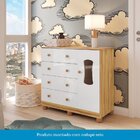 Quarto De Bebê Com Guarda-roupas 4 Portas Janeladas Cômoda E