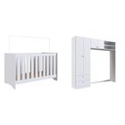 Quarto De Bebê Com Guarda-roupas E Berço 3 Em 1 Com Colchão
