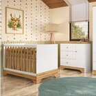 Quarto De Bebê Cômoda 1 Porta E Berço Minicama 100% Mdf Ravy