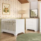 Quarto De Bebê Cômoda 1 Porta E Berço Minicama 100% Mdf Ravy