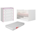 Quarto De Bebê Cômoda 2523 E Berço 1344 Doce Sonho Com Colchã
