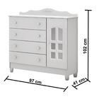 Quarto De Bebê Cômoda 4 Gavetas Com Porta Berço Mini Cama Pro