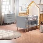 Quarto De Bebê Cômoda 4 Gavetas Lorena Berço 3 Em 1 Ludmila C