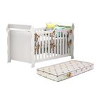 Quarto De Bebê Cômoda 4 Gavetas Mel Berço 3 Em 1 Com Colchão