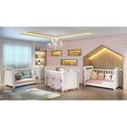 Quarto De Bebê Cômoda 4 Gavetas Mel Berço 3 Em 1 Com Colchão