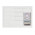 Quarto De Bebê Cômoda Cleo 5 Gavetas Com Porta Berço Mini Cam