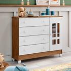 Quarto De Bebê Cômoda Com Fraldário Ariel Berço 3 Em 1 Lila B