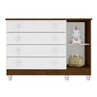 Quarto De Bebê Cômoda Com Fraldário Taís Berço Com Colchão Mi