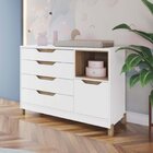 Quarto De Bebê Cômoda E Guarda Roupa Retrô 100% Mdf Zara Bran