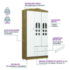 Quarto De Bebê Cômoda E Guarda Roupas Infantil 4 Portas 5 Gav