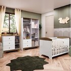 Quarto De Bebê Cômoda Guarda Roupa Com Janelas Losango E Berç