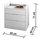 Quarto De Bebê Cômoda Infantil 5 Gavetas Com Fraldário Berço