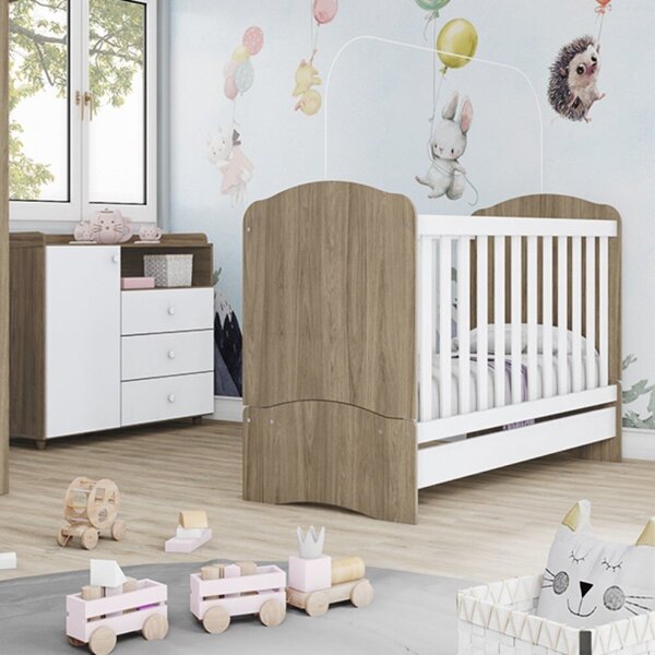 Quarto De Bebê Compacto Com Berço E Cômoda Giz De Cera Espres