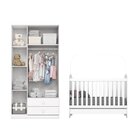 Quarto De Bebê Compacto Com Berço E Guarda Roupa Lápis De Cor