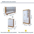 Quarto De Bebê Completo 100% Mdf Cômoda Berço E Guarda Roupa