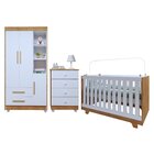 Quarto De Bebê Completo 100% Mdf Cômoda Berço E Guarda Roupa