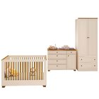 Quarto De Bebê Completo 1 Berço 1 Cômoda E 1 Guarda Roupa Bab