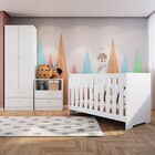 Quarto De Bebê Completo Aconchego 07 2 Portas 4 Gaveta Branco