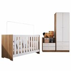 Quarto De Bebê Completo Aconchego 08 2 Portas 4 Gavetas Nogal