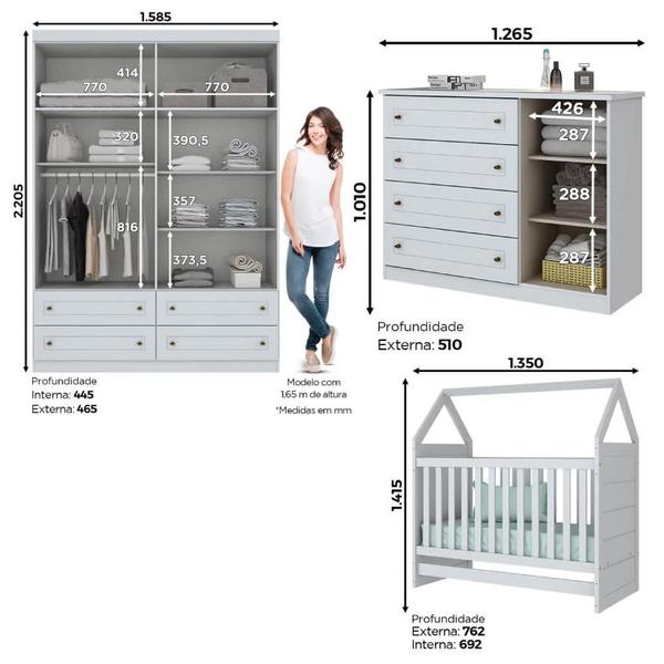 Quarto de bebê completo com berço americano clearance