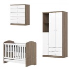 Quarto De Bebê Completo Bala De Menta 3 Portas 7 Gavetas Rúst