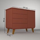 Quarto De Bebê Completo Berço 2 Em 1 Com Cômoda 4 Gavetas 1 P