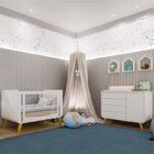 Quarto De Bebê Completo Berço 2 Em 1 Com Cômoda 4 Gavetas 1 P