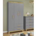 Quarto De Bebê Completo Berço 2 Em 1 Cômoda 1 Porta Guarda Ro