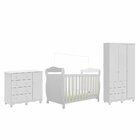 Quarto De Bebê Completo Berço 3 Em 1, Guarda-roupa 3 Portas E