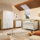 Quarto De Bebê Completo Berço 3 Em 1, Guarda-roupa 4 Portas E