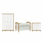 Quarto De Bebê Completo Berço 3 Em 1, Guarda-roupa 4 Portas E