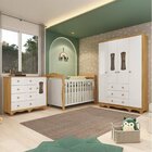 Quarto De Bebê Completo Berço 3 Em 1, Guarda-roupa 4 Portas E
