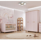 Quarto De Bebê Completo Berço E Guarda Roupa 4 Portas 100 Mdf
