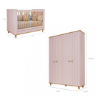 Quarto De Bebê Completo Berço E Guarda Roupa 4 Portas 100 Mdf