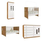 Quarto De Bebê Completo Berço Guarda Roupa 3 Portas Cômoda 5